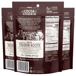 Nichols Farms Pistachios - Fresh Roasted No Shell Pistachio - Nutrient Rich Nuts Snack Packs - Non-GMO, California Grown - Healthy, Wonderful Tasting, Party Snack - (Cocoa Cookie)