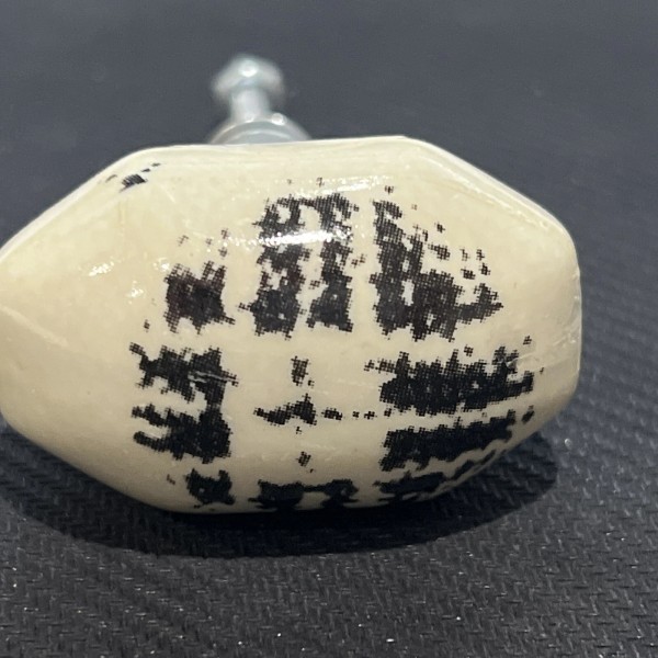 Anthropologie Black White Porcelain Knob NWT