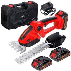 Hedge Trimmer Cordless 2 in 1 Handheld Grass Shears Mini Shrubbery Grass Cutter Electric Brush with Battery and Charger (Mordern)