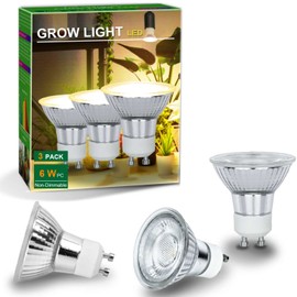 DOMMIA Grow Light Bulbs, Full Spectrum Plant Light for Indoor Plants, GU10 LED Grow Lights Plant Light Bulbs 3 Counts, Sunlike Spectrum Indoor Growing Lamps for Succulents, Orchids & More