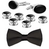 Mens Tuxedo Cufflinks And Tuxedo Shirt Studs Set Black Adjustable