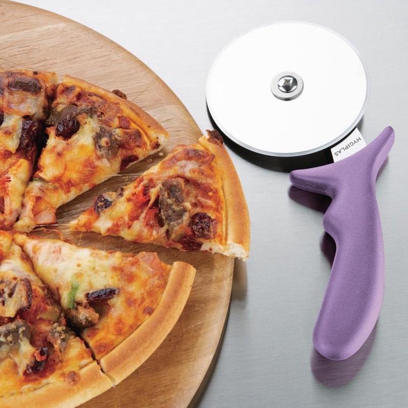 Hygiplas Pizza Wheel in Purple 4 Inches - Dishwasher Safe,