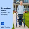 Medline Aluminum Rollator Walker with Seat, Blue, 250 lb. Weight