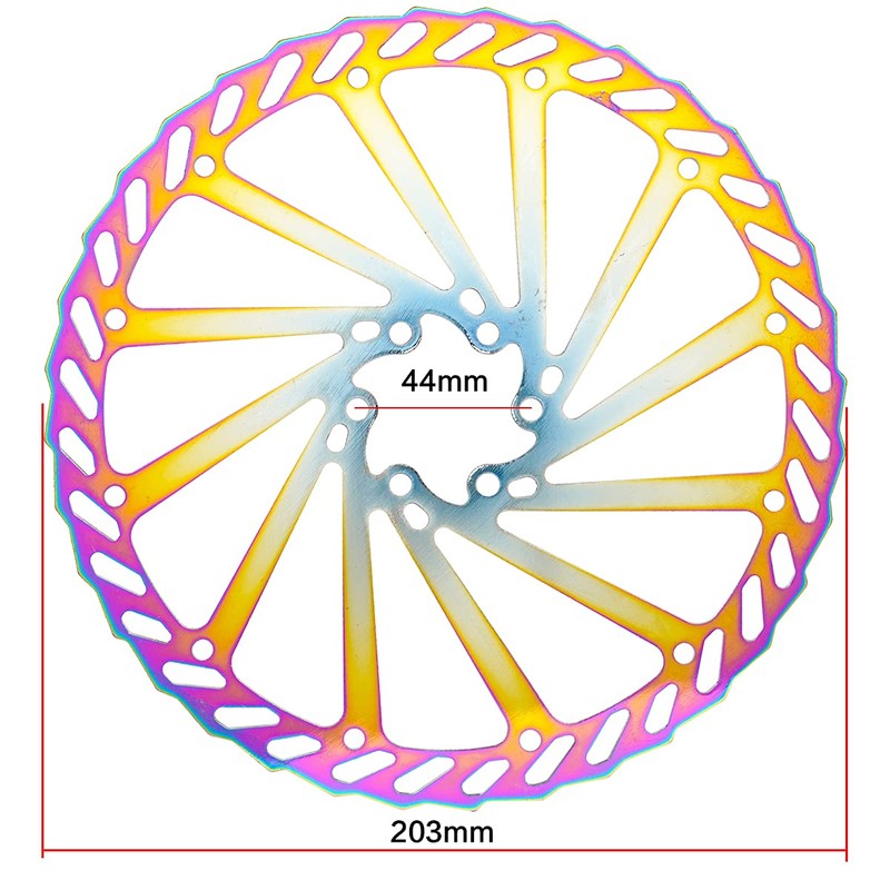 Chooee 203mm Disc Brake Rotor，MTB Brake Rotor 203mm With Bolts，2pcs，Colorful