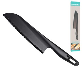 ChaLeeMoo Cuchillo De Nylon De 11" Para Sartenes Antiadherentes, Cuchillo De Cocina Serrado De Plástico Para Cortar Pastel De Brownie Tarta Lasaña O Varias Verduras Y Frutas, Cuchillo No Metálico, C