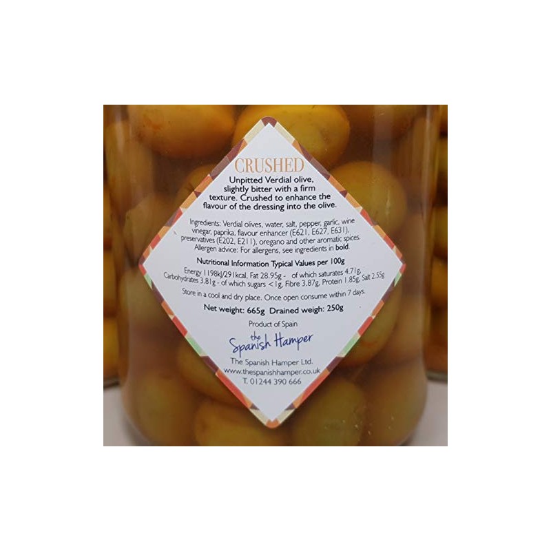 Crushed Verdial Olives | Slightly Bitter and Unpitted | Gently
