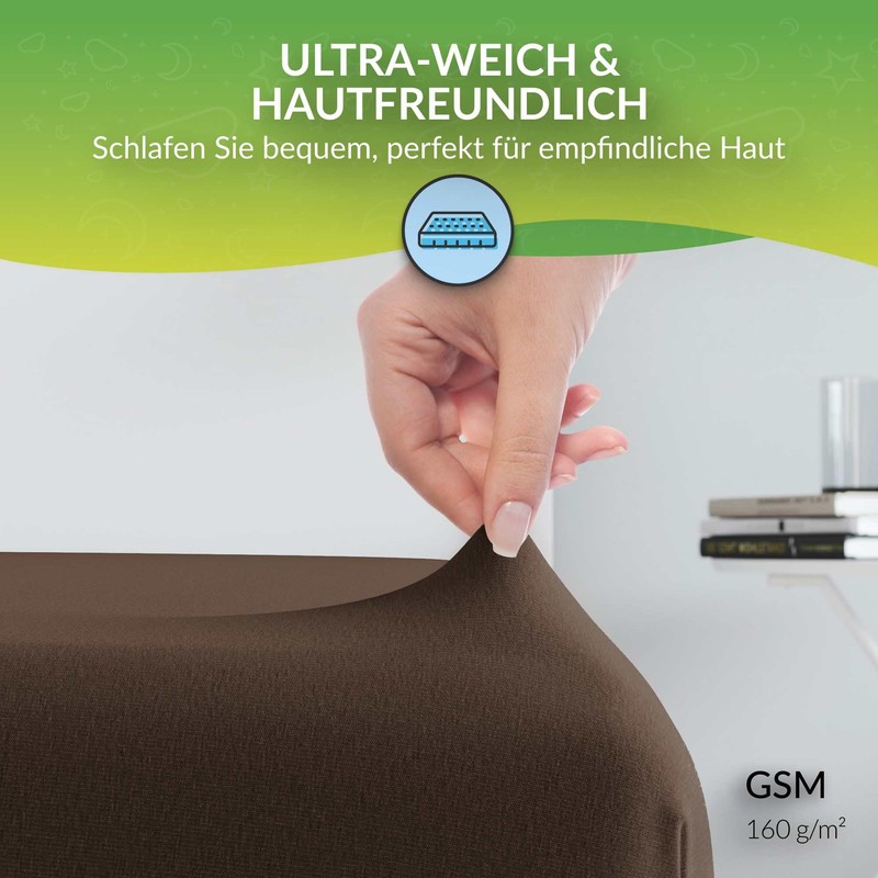 ETÉREA Jersey Fitted Sheet 90 x 200 cm - 100