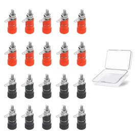 20 pieces 4 mm banana socket, banana plug socket in 2 colours, banana socket, banana socket, binding post, high-quality connection terminals for audio and electronics, suitable for amplifier speakers