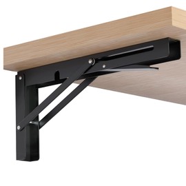 AINVLPRO Folding Shelf Brackets Heavy Duty Stainless Steel – Wall Mounted Collapsible Table Bracket for DIY Workbench, RV Countertop, Kitchen Folding Desk 2 Pack