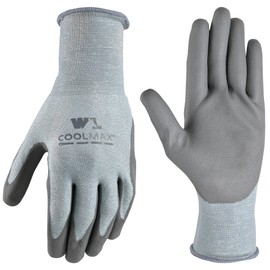 Wells Lamont Men's COOLMAX PU Coated Work Gloves, Large (499L) , Grey