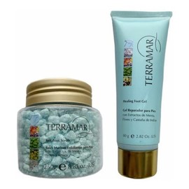 TERRAMAR Kit Spa Exfoliante Para Pies - Sales Y Gel Reparador  REGALO bisuteria acero inox  Sello en empaque de producto original.                    