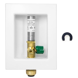 EFIELD Push-fit Ice Maker Outlet Box, 1/2-Inch Push-Fit Connection with Stainless Steel Hammer Arrestor, Installed 1/4-Turn Ball Valve