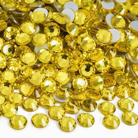 Blinginbox Flatback Rhinestones Bulk,14400pcs Crystal Round Loose Gemstones Glass Rhinestones for Crafts Makeup Nail Art Clothes Shoes DIY Decorations(SS10,2.7-2.9mm,Citrine)