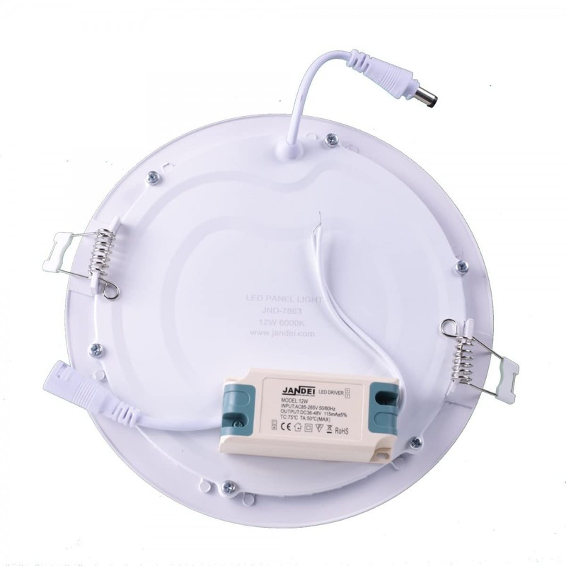 JANDEI - LED Downlight Round Extra Flat Panel. Lighting 12W,