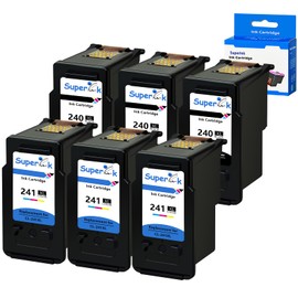USUPERINK Remanufactured High Yield PG 240XL CL 241XL Ink Cartridge Replacement for Canon 240XL PG-240XL 241XL CL-241XL Compatible with PIXMA MG3620 MG3520 MX452 TS5120 Printer (3 Black, 3 Tri-Color)