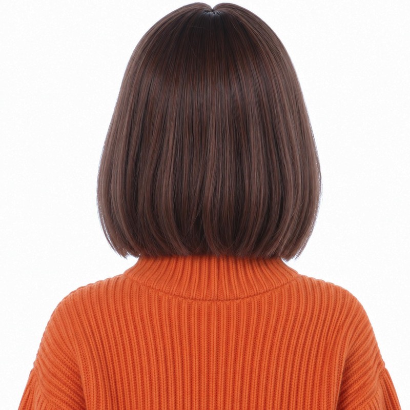 Kids Brown Bob Wig with Bangs Girls Short Brunette Wig