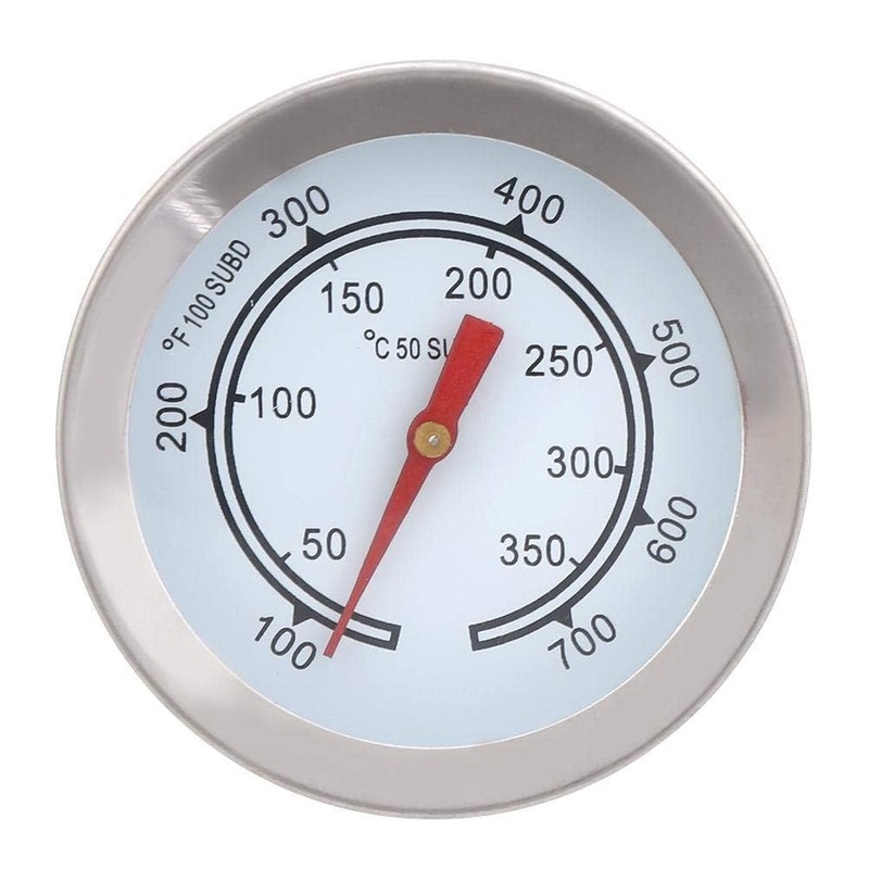 100~700 ℉ BBQ Termómetro Calibrador de Temperatura Acero Inoxidable Doble