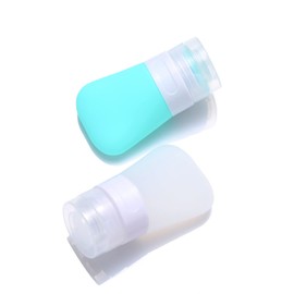 2 botellas de viaje de silicona, 1.3 onzas, a prueba de fugas, rellenables, con bolsa de transporte transparente, botellas pequeñas vacías de tamaño d