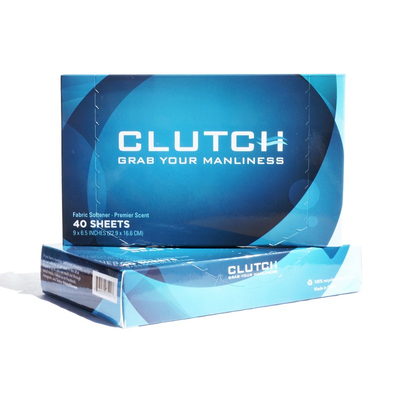 Clutch Men's Dryer Sheets, Fabric Softener for Men, 40 Count