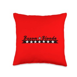 Buxom Blonde Bombshell Zone Funny Buxom Blonde Bombshell Throw Pillow, 16x16, Multicolor