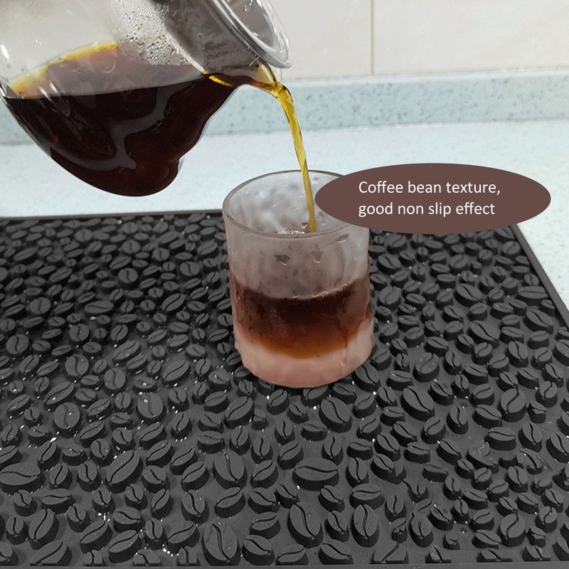 Non Slip Cup Mat Coffee Bean Design Desktop Bar Counter