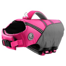 Mklhgty Dog Life Jacket, Reflective Adjustable Dog Life Vest for Swimming and Boating, Ripstop Pet Safety Vest with Rescue Handle, High Buoyancy Dog Life Preserver for Small Medium Large Dogs