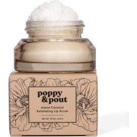Poppy & Pout- Exfoliante labial natural, exfoliante hidratante con azúcar para labios secos, exfoliante labial con aceite esencial