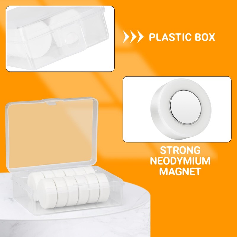 Wukong 12 Pack White Fridge Magnets, Whiteboard Magnets Neodymium Magnets