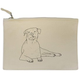 'Goofy Rottweiler' Canvas Clutch Bag/Accessory Case (CL00034881)