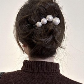 Yheakne Vintage Pearl Hair Clip Barrette Pearl Twist Hair Barrette Banana Hairclip Hairpin Claw Clip Ponytail Holder Headdress Decorative Accessories for Women