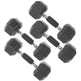 CAP Barbell 50 lbs Coated Dumbbell Set with Comfort handle, 10LBx2, 15lbx2