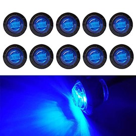 FICBOX 10Pcs 3/4 Inch LED Marker lights Signal Light 12V for Trailer Truck Bus Van(Blue)