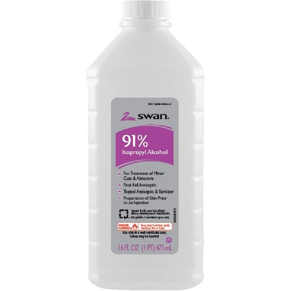 Vi-Jon Swan 91% Isopropyl Rubbing Alcohol, 16 Oz. - 1