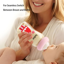 YOHKOH PPSU Baby Bottle Wide Neck, Newborn Anti-Colic Baby Bottle with Natural Response Nipple, Streamlined Body, Easy to Clean (8.8oz (Pack of 2), Red)