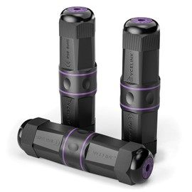 VCELINK Outdoor Waterproof RJ45 Coupler IP68-1000Mbps High-Speed, Tool-Free Installation, Shielded Waterproof Ethernet Connector, Cat6/Cat5E/Cat5, PoE Network LAN Extender, 3-Pack (4.43in)