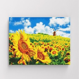 DIY Canvas Diamond Painting 40x50cm Sunflower and Windmill 2 / DIY캔버스형 보석십자수 40x50cm 해바라기와 풍차2