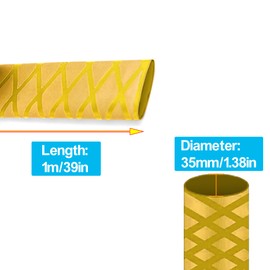 Heat Shrink Wrap Tubing Sleeve for Fishing Rod Grip Handle Cork X-Tube with Skid Resistant and Insulation Yellow (Diameter 35mm, Length 39in)