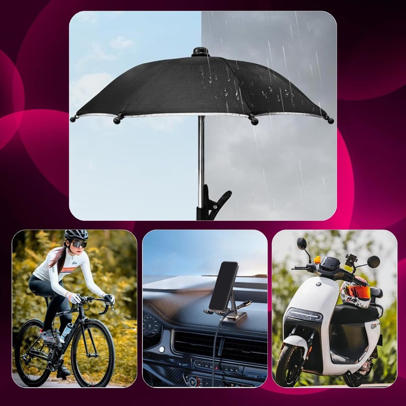 Leeneen Mini Umbrella Sun Protection Anti-Glare Universal Fit All Smartphones