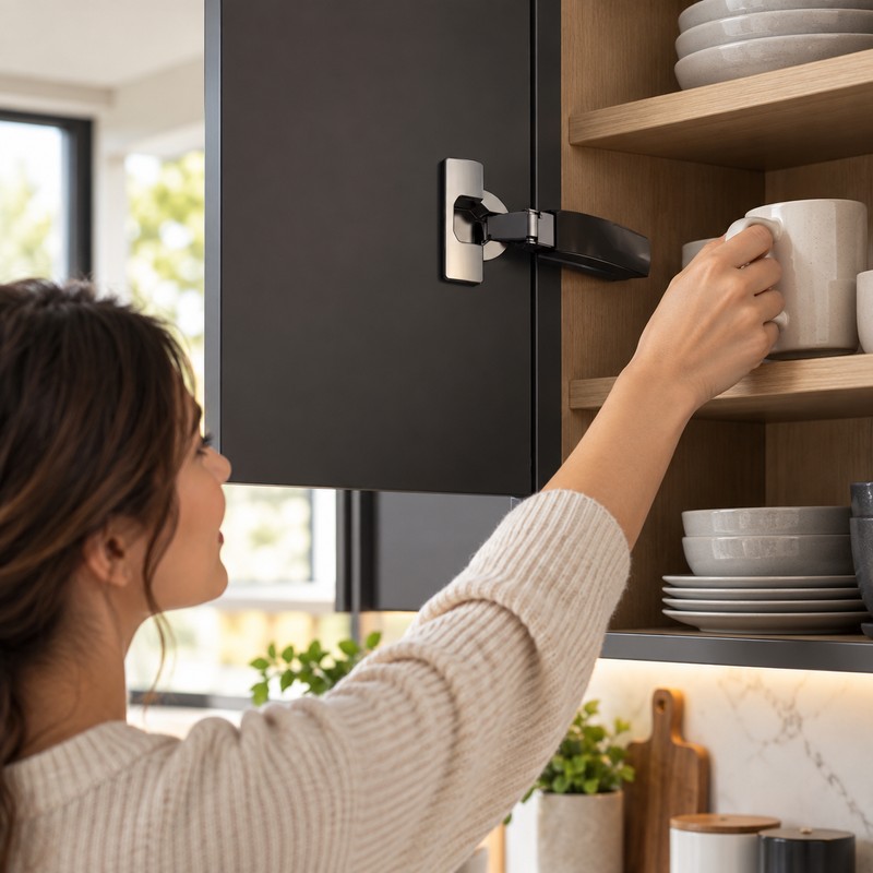 35mm Soft-Close Cabinet Hinges for Kitchen & Furniture – Black