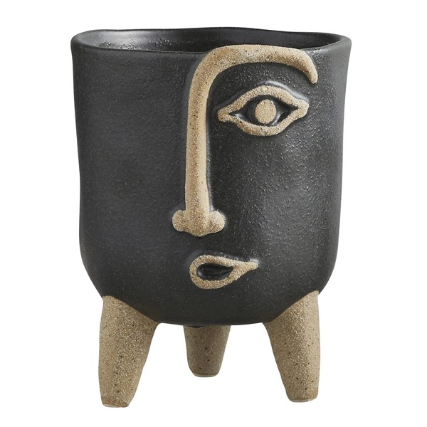 47th & Main Modern Textured Footed Ceramic Planter for Flowers