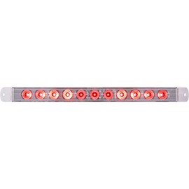 Optronics Led Stt Bar 17" Red-Clr Lens 11-Diode W/Clr Lens +80