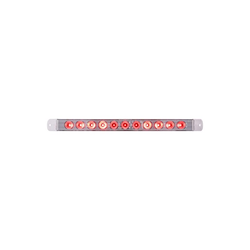 Optronics Led Stt Bar 17" Red-Clr Lens 11-Diode W/Clr Lens