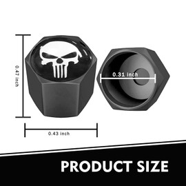 MLY 4 PCS Car Tire Valve Caps Skull Design, Airtight Dust Proof Valve Stem Caps, Universal Tire Valve Stem Caps, Replacement Tire Caps for Cars Trucks Motorcycles Suvs Bikes (White)