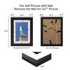 BAIJIALI 5x7 Picture Frame Black Wood Pattern Set of 4,Display
