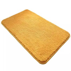 Reyox Bathroom Rug, Non-Slip, Water-Absorbent Bath Mat, Soft Fluffy Bath Mat, Doormat for Living Room, Bedroom, Bathroom, Yellow, 40 x 60 cm