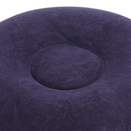 Portable Inflatable Flocking Stool Chair for Home Office Camping, Purple PVC Footrest Ottoman for Adults Teens Children, 20.5x7.9in, Courtyard Living Room Outdoor