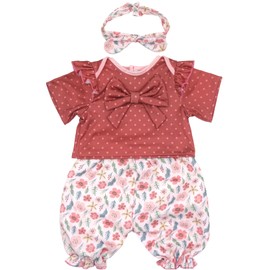 ZWOOS Doll Clothes for Baby Dolls 50-55 cm, Cute Cotton Outfit Compatible with Reborn and More (Flower Outfit)