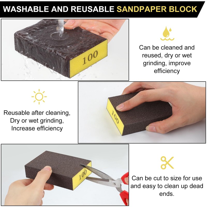 Romeda 8-Pack Sanding Sponge, 100 Grit