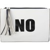 styleBREAKER 'YES' or 'NO' print clutch, tassel pendant upon zipper,