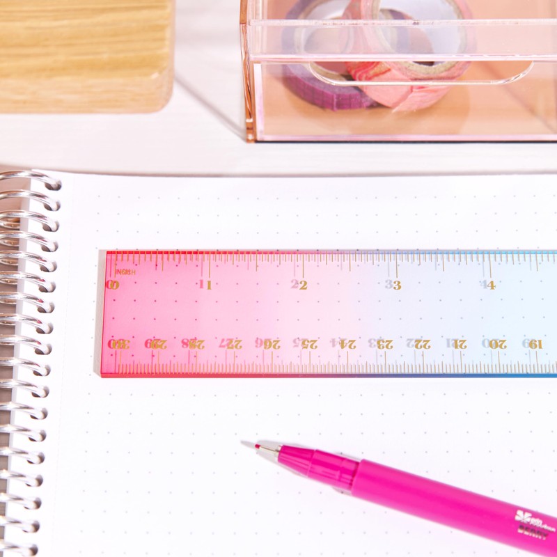 Erin Condren Ombre Essentials Acrylic Ruler, Measure in Style with